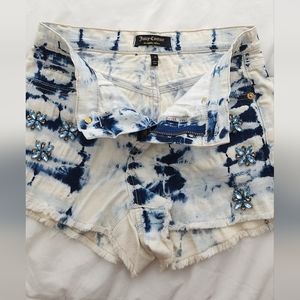 JUICY COUTURE TIE DYE EMBELLISHED SHORTS